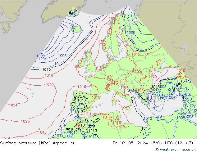 pression de l'air Arpege-eu ven 10.05.2024 15 UTC