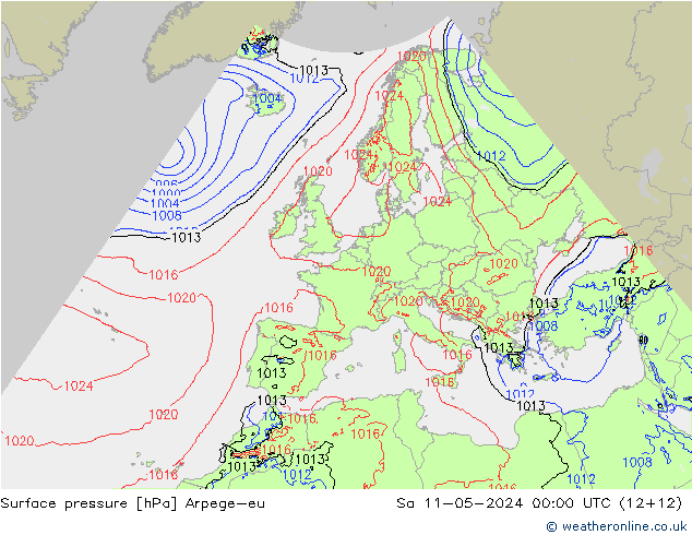 ciśnienie Arpege-eu so. 11.05.2024 00 UTC