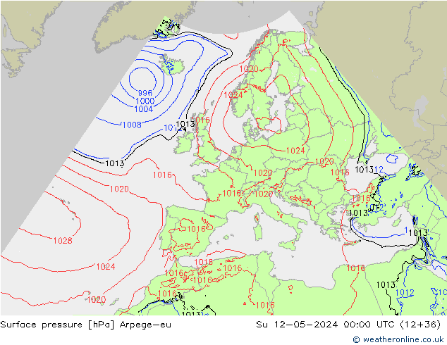pressão do solo Arpege-eu Dom 12.05.2024 00 UTC