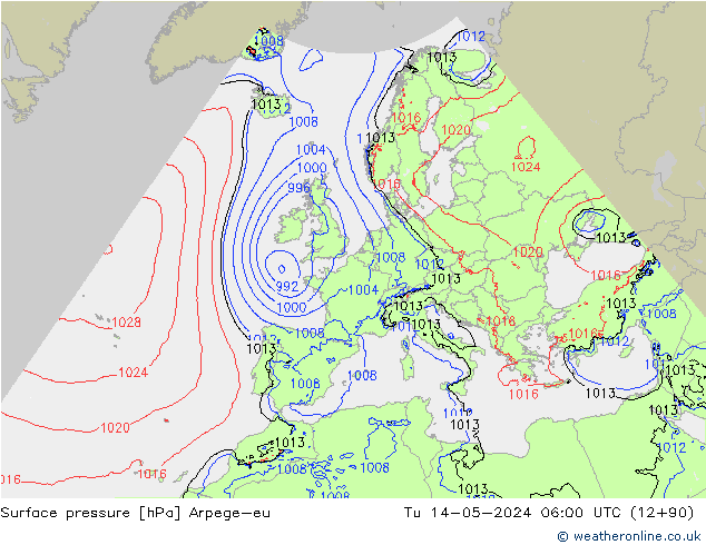 Luchtdruk (Grond) Arpege-eu di 14.05.2024 06 UTC