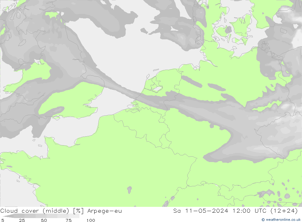 облака (средний) Arpege-eu сб 11.05.2024 12 UTC