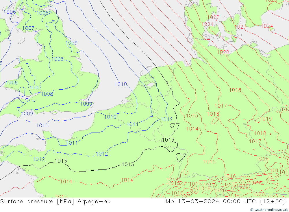 Bodendruck Arpege-eu Mo 13.05.2024 00 UTC