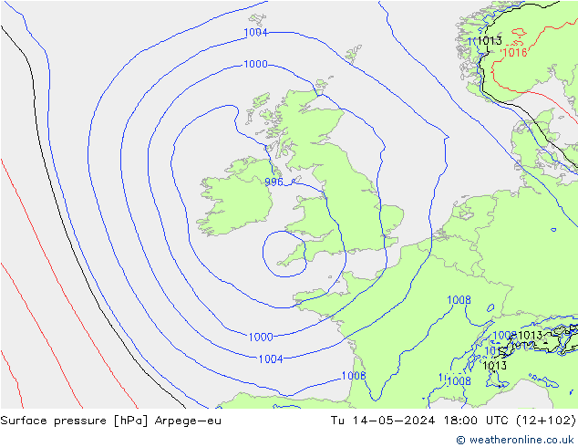 ciśnienie Arpege-eu wto. 14.05.2024 18 UTC