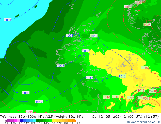 Thck 850-1000 hPa Arpege-eu nie. 12.05.2024 21 UTC