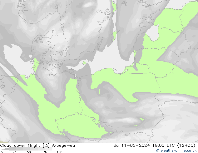nuvens (high) Arpege-eu Sáb 11.05.2024 18 UTC