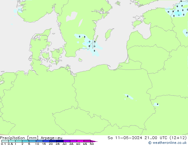 precipitação Arpege-eu Sáb 11.05.2024 00 UTC