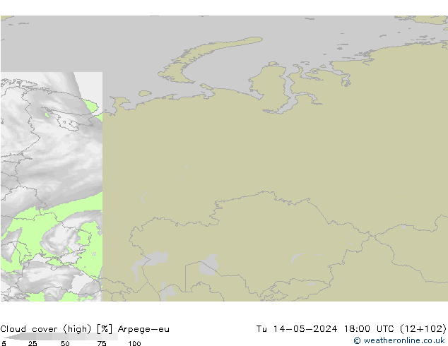 Bewolking (Hoog) Arpege-eu di 14.05.2024 18 UTC