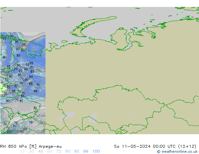 RV 850 hPa Arpege-eu za 11.05.2024 00 UTC