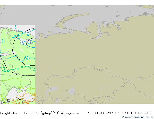 Height/Temp. 850 hPa Arpege-eu Sa 11.05.2024 00 UTC
