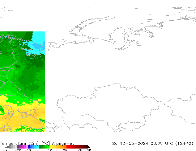 Temperature (2m) Arpege-eu Su 12.05.2024 06 UTC