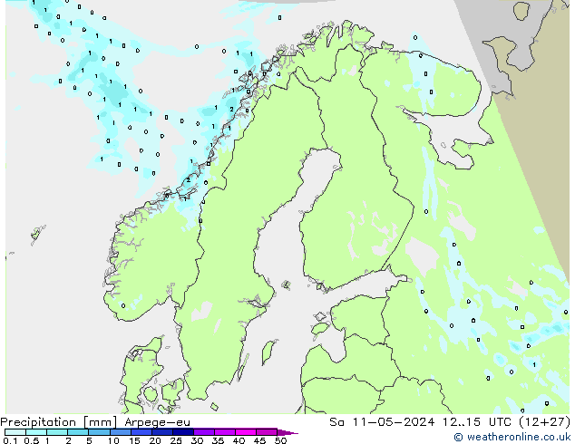 Niederschlag Arpege-eu Sa 11.05.2024 15 UTC