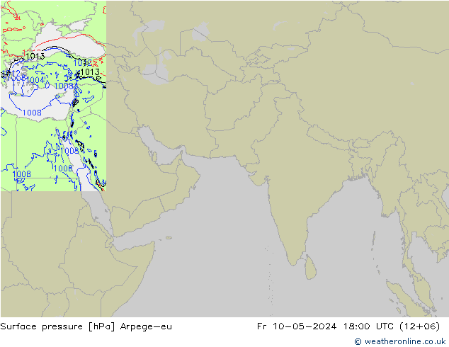 地面气压 Arpege-eu 星期五 10.05.2024 18 UTC