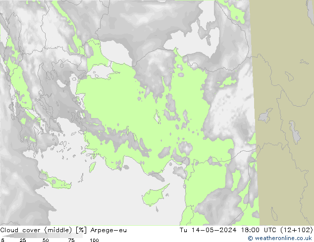 облака (средний) Arpege-eu вт 14.05.2024 18 UTC