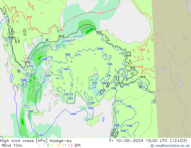 High wind areas Arpege-eu Sex 10.05.2024 15 UTC