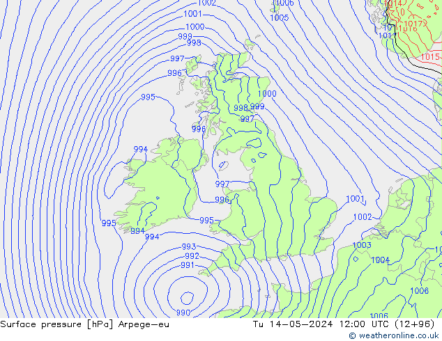 Luchtdruk (Grond) Arpege-eu di 14.05.2024 12 UTC