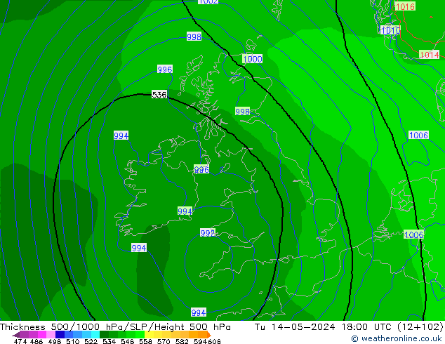 Thck 500-1000hPa Arpege-eu wto. 14.05.2024 18 UTC