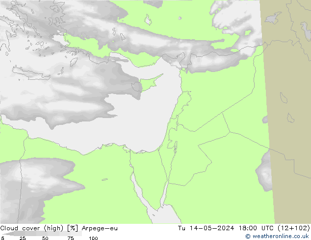 Wolken (hohe) Arpege-eu Di 14.05.2024 18 UTC