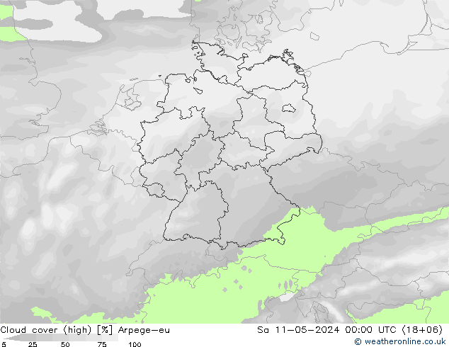 nuvens (high) Arpege-eu Sáb 11.05.2024 00 UTC