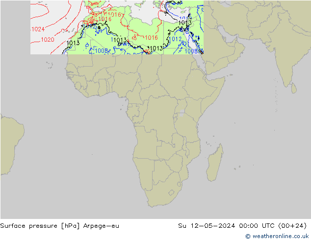 Yer basıncı Arpege-eu Paz 12.05.2024 00 UTC