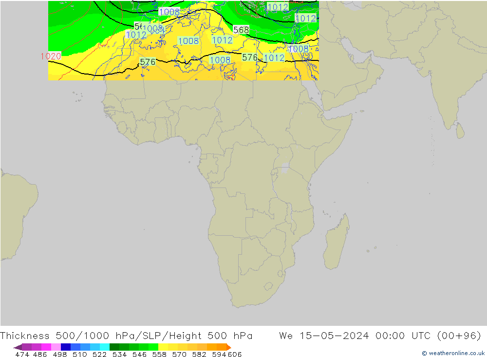 500-1000 hPa Kalınlığı Arpege-eu Çar 15.05.2024 00 UTC