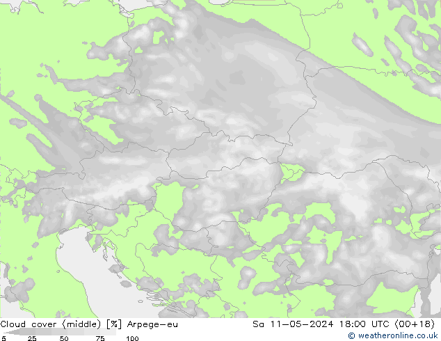 Bewolking (Middelb.) Arpege-eu za 11.05.2024 18 UTC