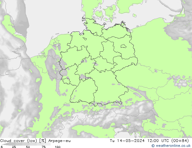 Nubes bajas Arpege-eu mar 14.05.2024 12 UTC