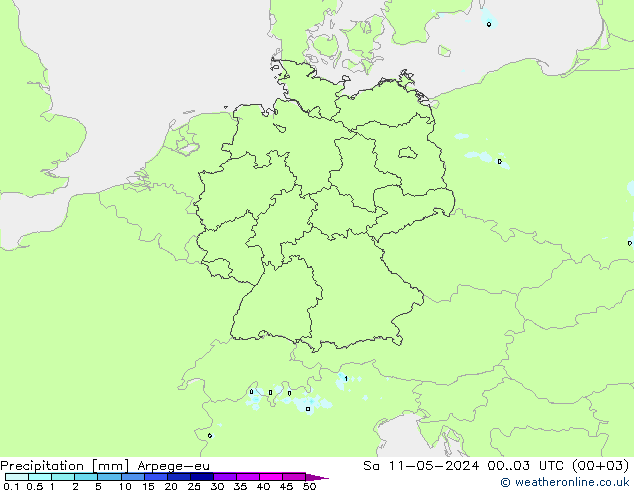 降水 Arpege-eu 星期六 11.05.2024 03 UTC