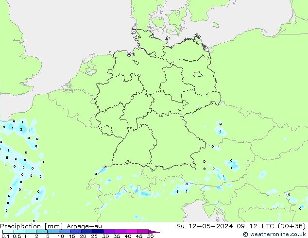 Precipitation Arpege-eu Su 12.05.2024 12 UTC