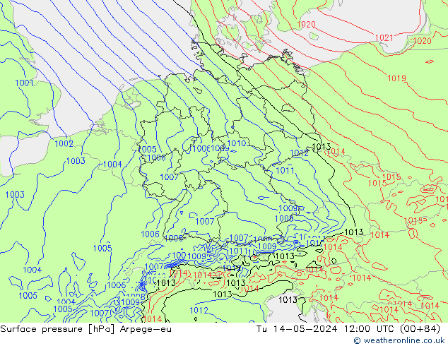 Presión superficial Arpege-eu mar 14.05.2024 12 UTC