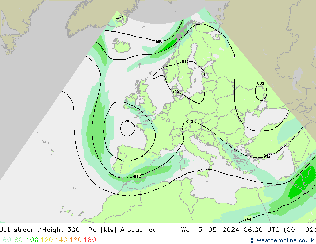 Courant-jet Arpege-eu mer 15.05.2024 06 UTC