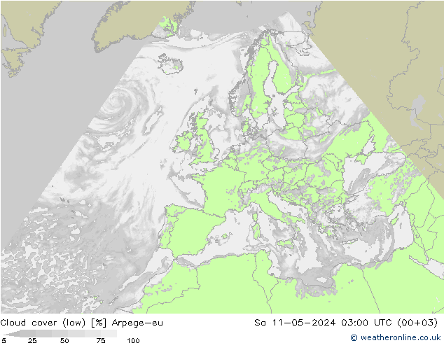 Nuages (bas) Arpege-eu sam 11.05.2024 03 UTC