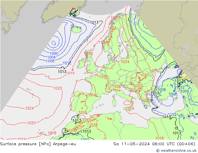 Luchtdruk (Grond) Arpege-eu za 11.05.2024 06 UTC