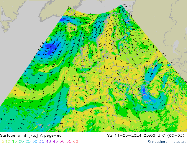 风 10 米 Arpege-eu 星期六 11.05.2024 03 UTC