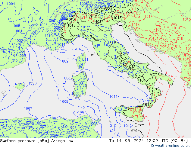 Presión superficial Arpege-eu mar 14.05.2024 12 UTC