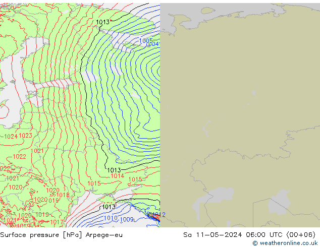 приземное давление Arpege-eu сб 11.05.2024 06 UTC