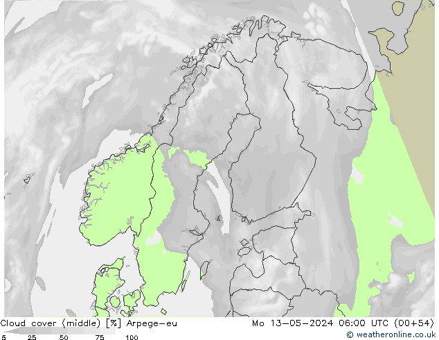 облака (средний) Arpege-eu пн 13.05.2024 06 UTC
