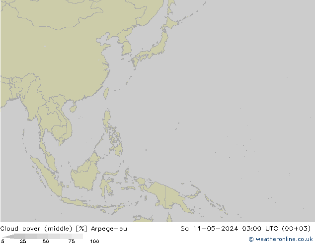 Nuages (moyen) Arpege-eu sam 11.05.2024 03 UTC