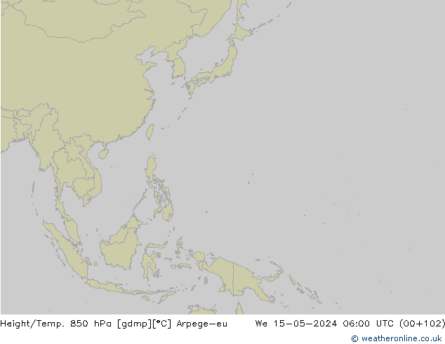 Height/Temp. 850 hPa Arpege-eu We 15.05.2024 06 UTC