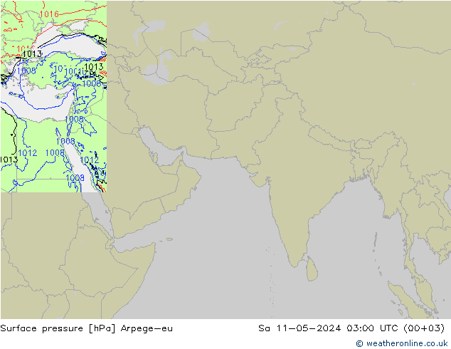 地面气压 Arpege-eu 星期六 11.05.2024 03 UTC