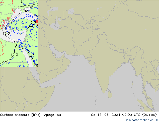 Presión superficial Arpege-eu sáb 11.05.2024 09 UTC