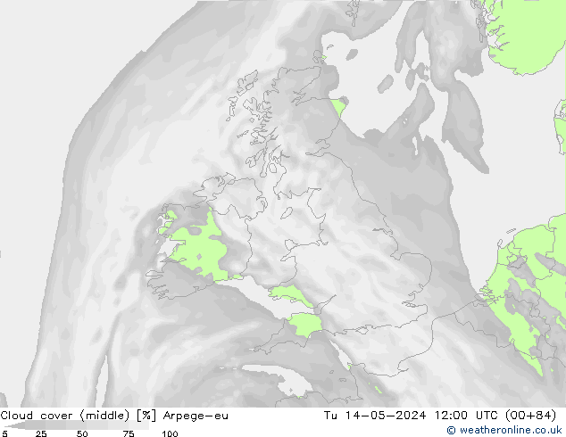 Bulutlar (orta) Arpege-eu Sa 14.05.2024 12 UTC