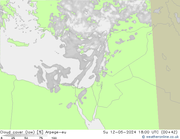 Bulutlar (düşük) Arpege-eu Paz 12.05.2024 18 UTC