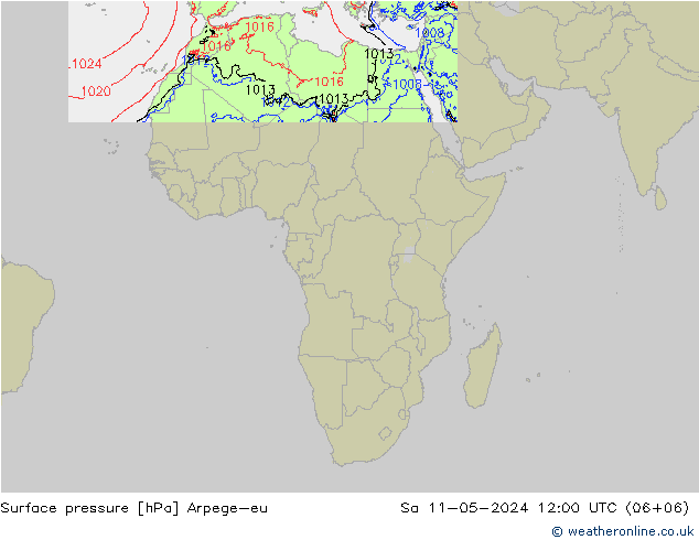 Surface pressure Arpege-eu Sa 11.05.2024 12 UTC