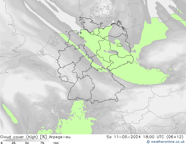 Nubes altas Arpege-eu sáb 11.05.2024 18 UTC
