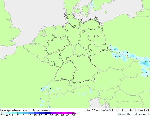 Precipitación Arpege-eu sáb 11.05.2024 18 UTC