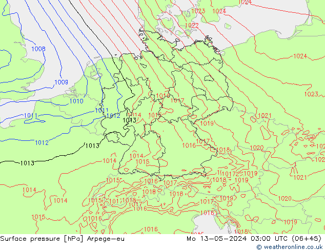 Bodendruck Arpege-eu Mo 13.05.2024 03 UTC