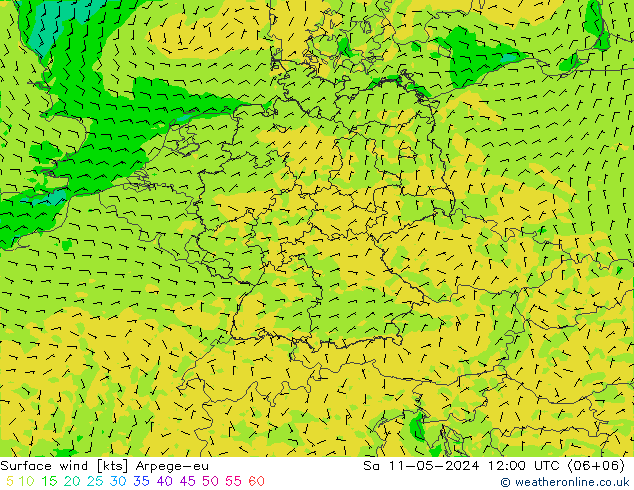 风 10 米 Arpege-eu 星期六 11.05.2024 12 UTC