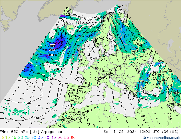 风 850 hPa Arpege-eu 星期六 11.05.2024 12 UTC