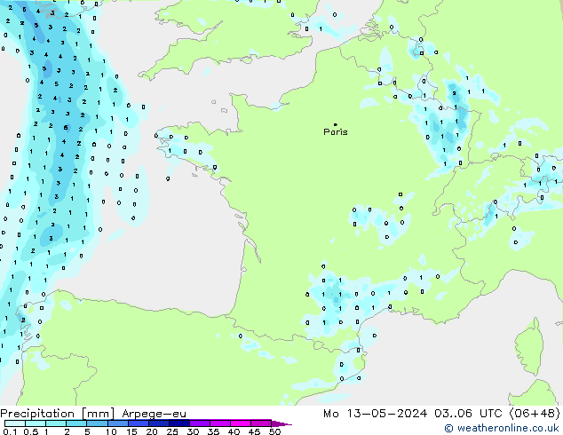 Yağış Arpege-eu Pzt 13.05.2024 06 UTC