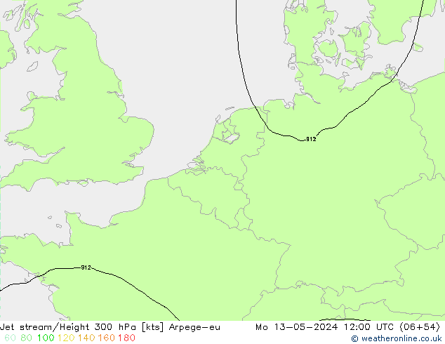 Jet stream Arpege-eu Seg 13.05.2024 12 UTC